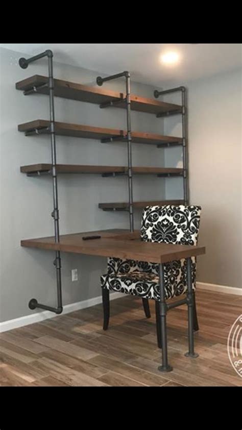 They are primarily used for natural or propane gas lines, so when you have to work on your gas line, it's essential that you know how to deal with black iron piping. Desk + shelves | Home decor, Home, Decor