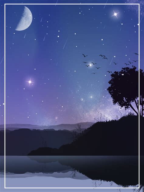 Full Hand Drawn Night Sky Starry Background Hand Painted Creative