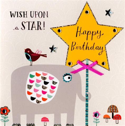 Wish Upon A Star Embellished Birthday Greeting Card Cards Birthday
