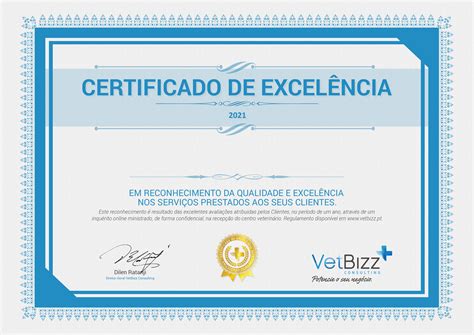 Certificados De Excelência 2021 Vetbizz Consulting