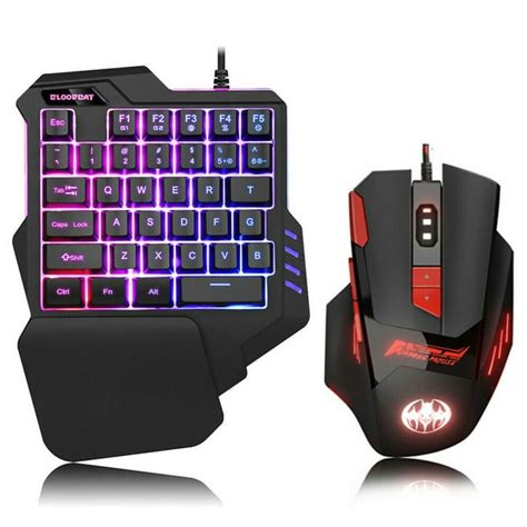 One Handed Keyboard And Mouse 35keys Rgb Wired Gaming Keyboard And