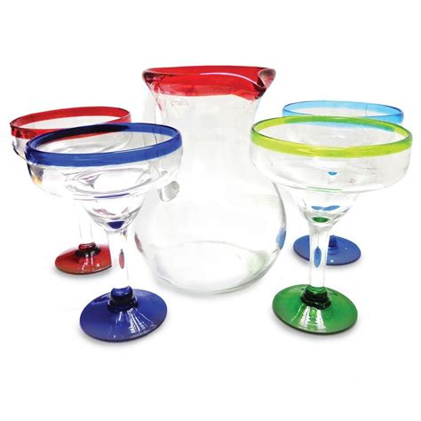 Set Of 5 Pieces Margarita Hand Blown Glassware~augusta Milano~nib Hand Blown Glasses
