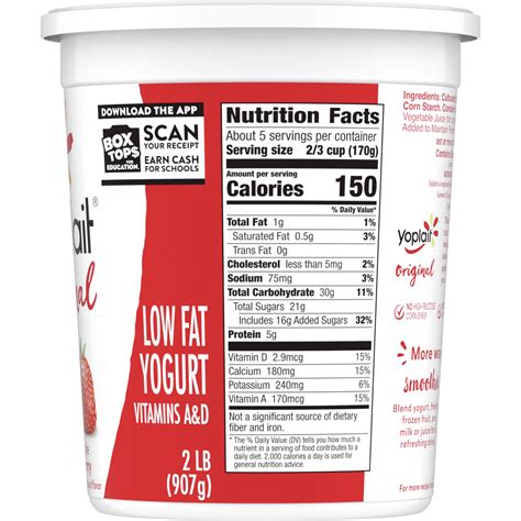 Yoplait Yogurt Nutrition Facts Label Blog Dandk