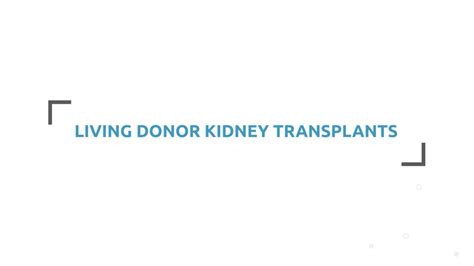 Living Donor Kidney Transplant Process Youtube