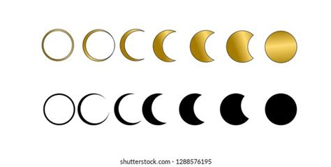 Lunar Moon Phases Icons Moon Phases Stock Vector Royalty Free
