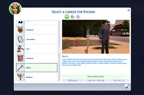 Sims 4 has the best career paths of all the sims games. Mafia Career - The Sims 4 Catalog
