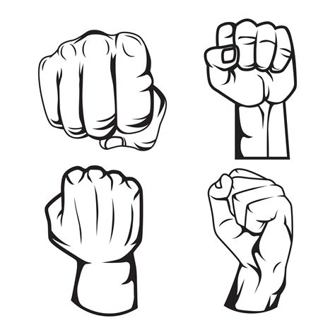 Various Fist Outline Illustrations 21009841 Vector Art At Vecteezy