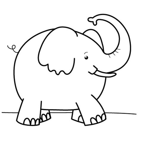 Elefante Feliz Dibujo Para Colorear E Imprimir