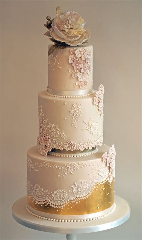 Rose Gold Wedding Cake Romantic Wedding Cake Elegant Wedding Cakes