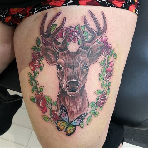 Deer Tattoo Deer Tattoo Tattoos Leg Tattoos