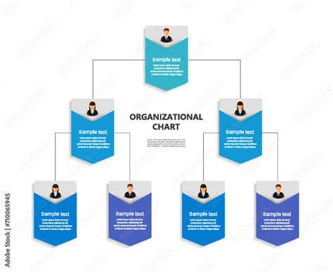 Corporate Organizational Chart With Business Avatar Icons Business