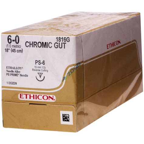 Ethicon 5 0 Suture Chrom Gut 18 12pkg