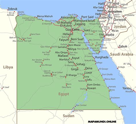 ⊛ Mapa De Egipto ⊛ Político And Físico Para Imprimir 2022