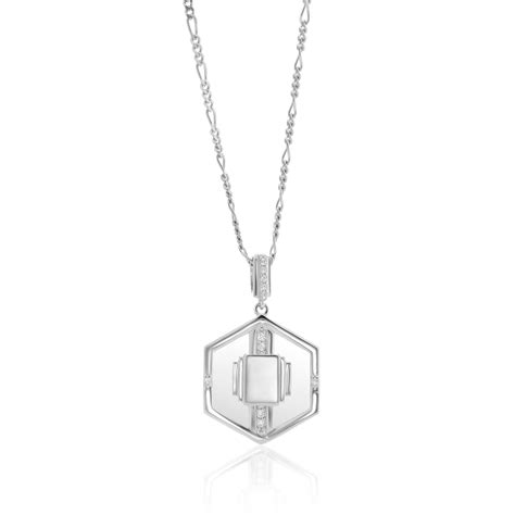 Goldie Glass Necklace In Silver Art Deco Jewellery V By Laura Vann