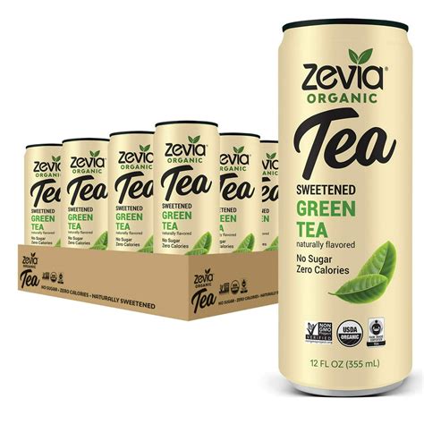 Zevia Organic Green Tea 12 Count Sugar Free Brewed Iced Tea Beverage