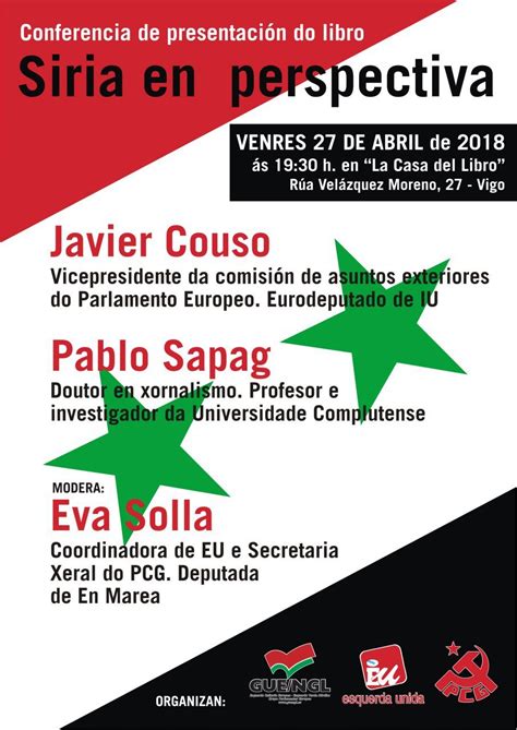 Pablo Sapag Eva Solla E Javier Couso Falar N Hoxe En Vigo Da Situaci N