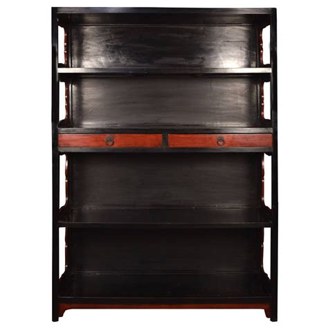 Chinese Qing Dynasty 19th Century Elm Bookcase With Open Shelves And
