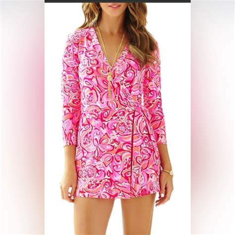 Lilly Pulitzer Dresses Lilly Pulitzer Pink Pout Karlie Wrap Romper