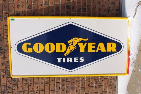 Goodyear Tires Embossed Tin Sign Original Condition
