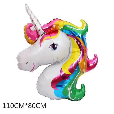 New Rainbow Unicorn Foil Balloon Kids Birthday Party Decorations Latex