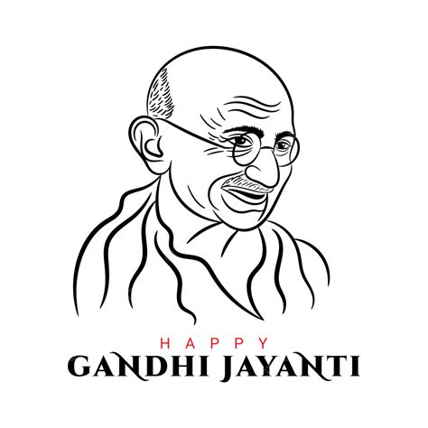 Happy Gandhi Jayanti Greeting With Illustration Gandhi Jayanti