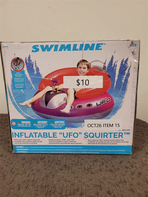 Swimline Original Inflatable Ufo Spaceship Pool Float Ride On With Fun Constant Flow Laser Ray