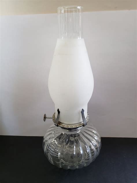 Vintage Lamplight Farms Lamp Victorian Ribbed Clear Glass Etsy Canada