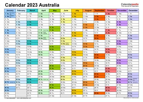 Australia Calendar 2023 Free Printable Excel Templates