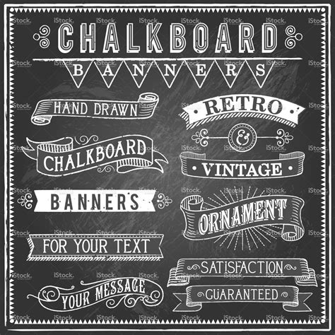 Vintage Chalkboard Banners Stock Vector Art 23850815 Istock