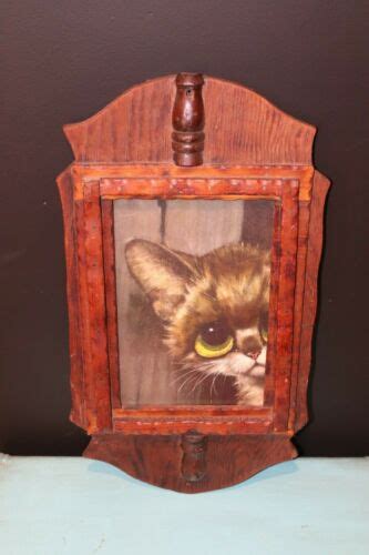 Portion Of Vintage Gig Print Big Eye Pity Pitty Kitty Cat On Hard Board