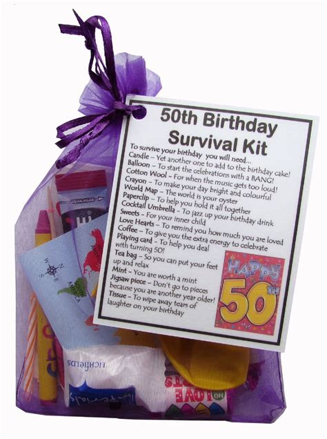 50th birthday survival kit an excellent alternative to a card