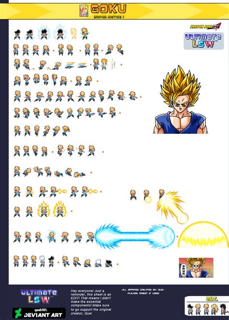 Ssj2 Goku Gt Sprite Sheet Ulsw By Kambayt3 On Deviantart