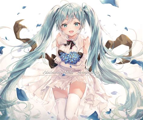 Miku In White Vocaloid Anime Pigtail Passion