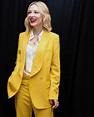 Cate Blanchett wears a double-breasted suit in yellow to the #Oceans8 ...