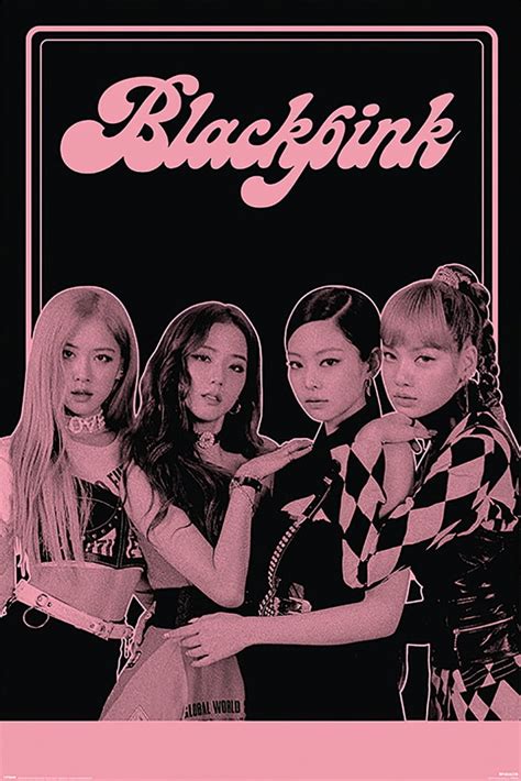 Blackpink K Pop Music Poster The Girls Black And Pink Black Poster