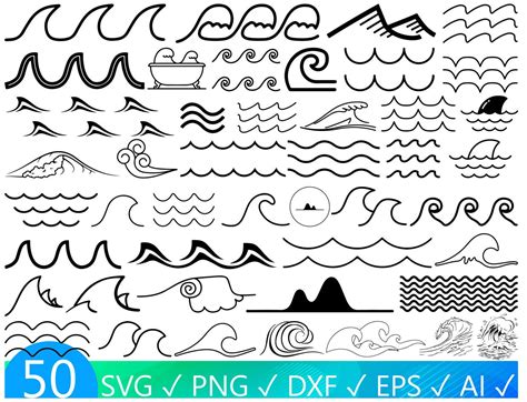 Wave Designs Wave Svg Waves Svg Wave Dxf Wave Png Wave Eps
