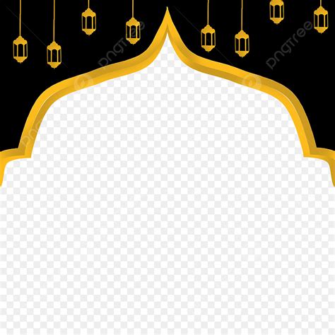 Islamic Lanterns Clipart Vector Black Islamic Border With Lantern