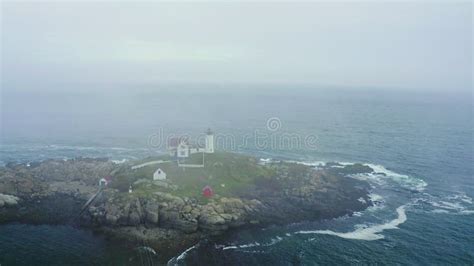 Nubble Lighthouse In Fog Stock Video Video Of Horizon 207025085