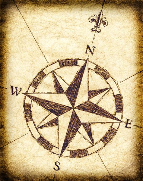 Compass Rose Artwork 11 X 14 Old Maps Treasure Maps Compass Sailing