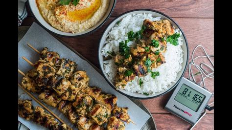 Middle Eastern Chicken Skewers With Hummus Thermopro
