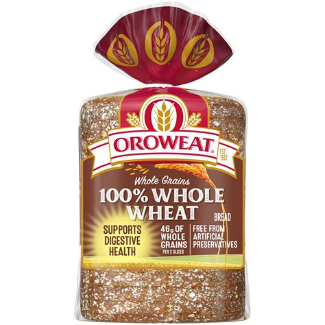 Oroweat Whole Grains 100 Whole Wheat Bread 24 Oz Walmart Com