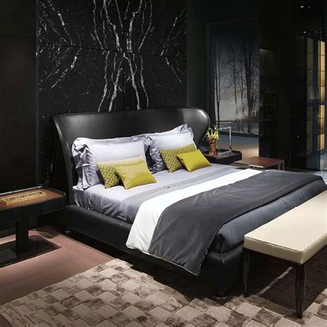 White Leather Headboard Luxury Classic Italian Style Bed Room Furniture
