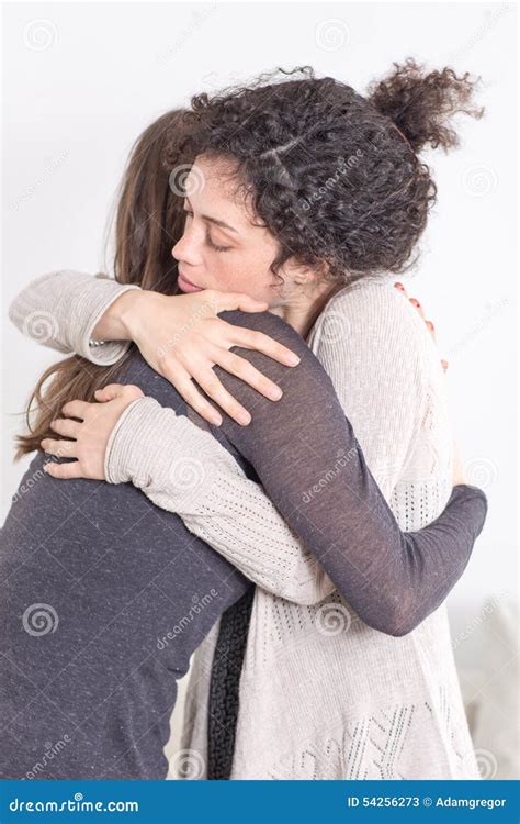 Two Women Giving A Hug Stock Image Image Of Celebrate 54256273