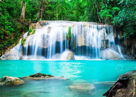 Waterfall In The Jungle At Kanchanaburi Province Thailand 1324217