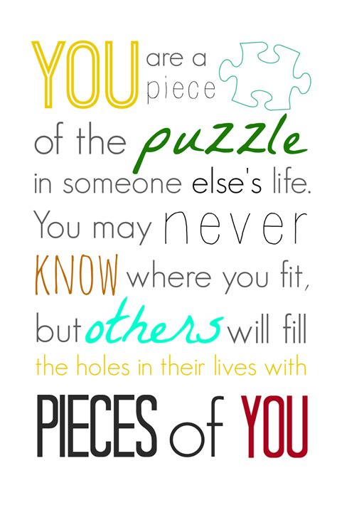 I can't control it… and now i don't care. You are a Piece of the Puzzle Printable (sWeeT cHarLi) | Appreciation quotes, Puzzle quotes ...