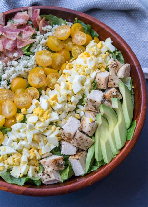 Healthy Chicken Cobb Salad With Creamy Avocado Dressing