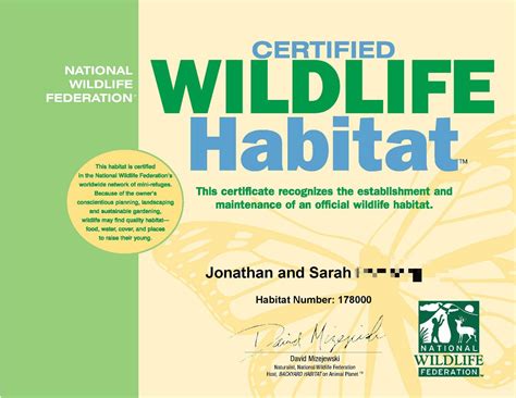 Certified Wildlife Habitat From The National Wildlife Federation By