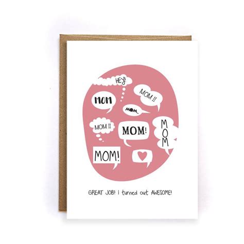 Mothers Day Card Uniquefunny Thank You Mom Card Mothers Day Card