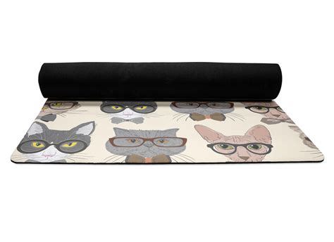 Custom Hipster Cats Yoga Mat Personalized Youcustomizeit