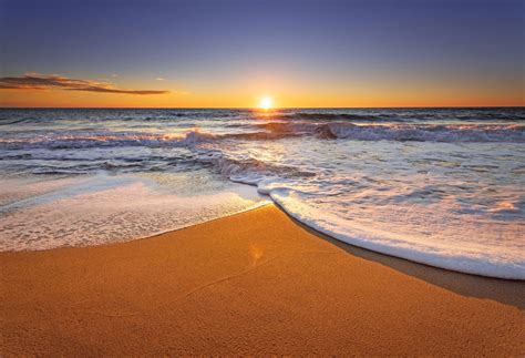 Summer Sunset Beach Sky Blue Ocean Backdrop Hj05414 Dbackdrop
